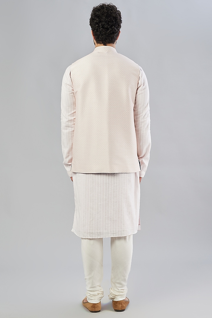 Blush Pink Printed Bundi Jacket by Bubber Couture at Pernia's Pop Up Shop