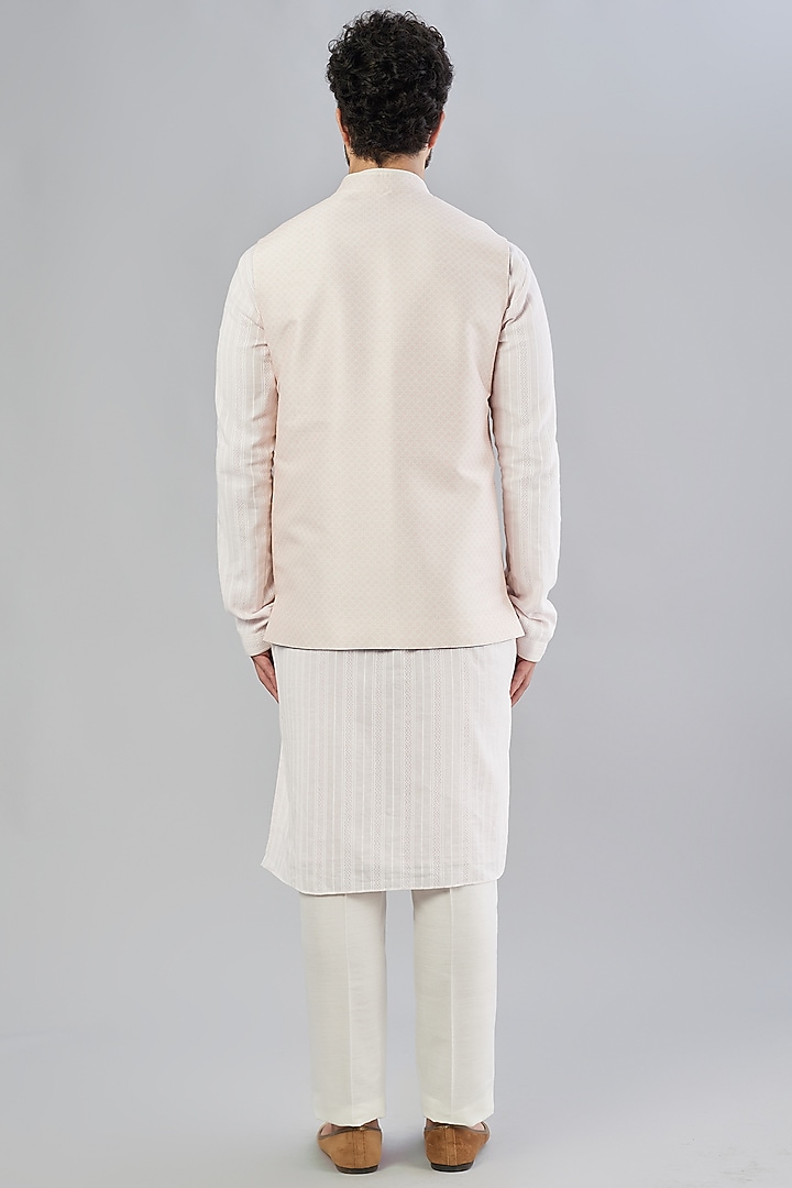 Blush Pink Printed Bundi Jacket by Bubber Couture at Pernia's Pop Up Shop