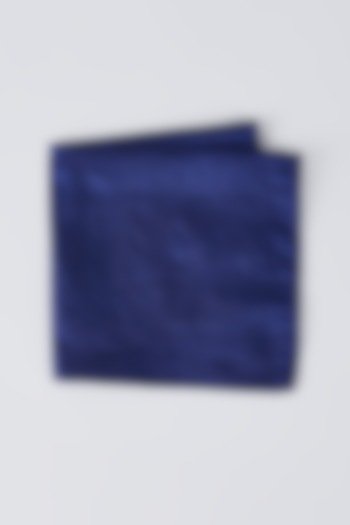 Navy Blue Pure Silk Pocket Square by Bubber Couture