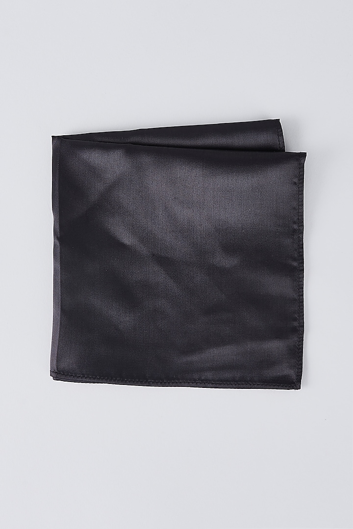 Black Sherry Satin Pocket Square by Bubber Couture
