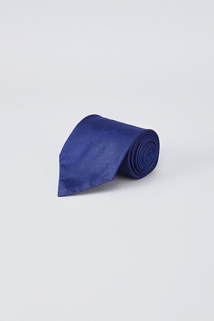 Navy Blue Silk Neck-Tie by Bubber Couture