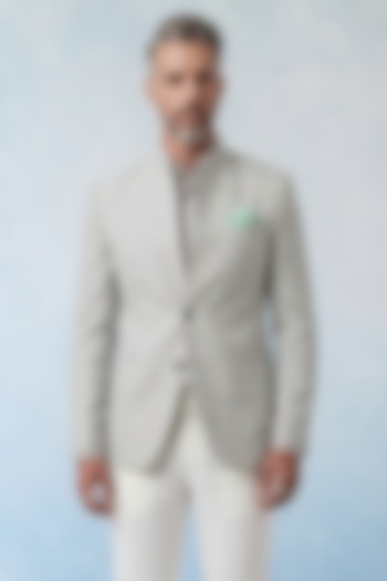 Grey Wool Jacket by Bubber Couture at Pernia's Pop Up Shop