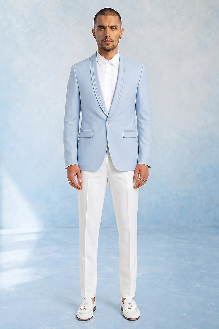 Off-White Wool Trousers by Bubber Couture at Pernia's Pop Up Shop