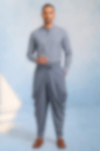 Grey Cotton Blend Dhoti by Bubber Couture at Pernia's Pop Up Shop