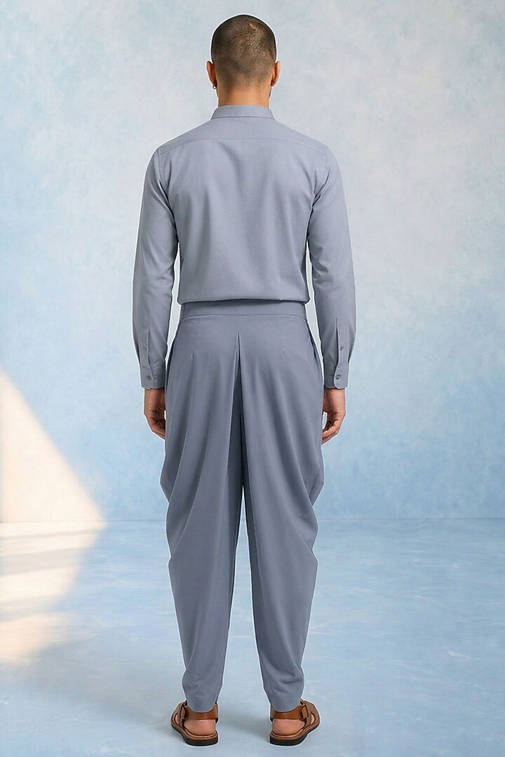 Grey Cotton Blend Dhoti by Bubber Couture at Pernia's Pop Up Shop