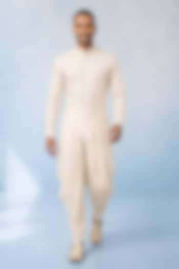 Off-White Cotton Blend Dhoti by Bubber Couture at Pernia's Pop Up Shop