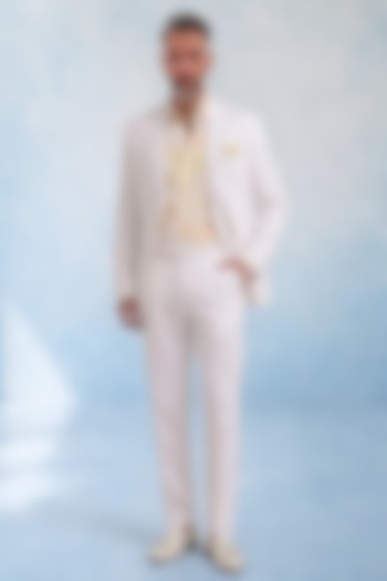 Off-White Wool Blazer by Bubber Couture at Pernia's Pop Up Shop