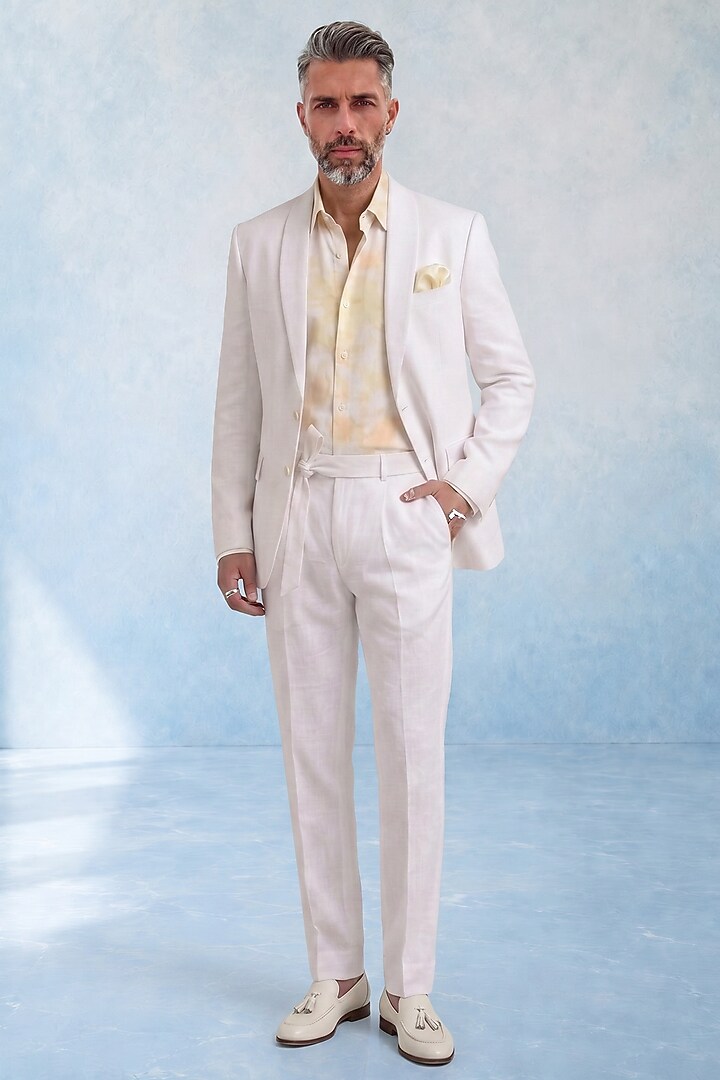 Off-White Wool Blazer by Bubber Couture at Pernia's Pop Up Shop