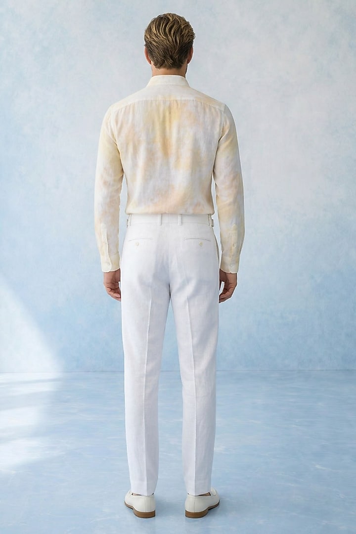 Butter Yellow Cotton Satin Party Wear Shirt by Bubber Couture at Pernia's Pop Up Shop