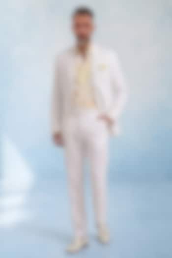 Off-White Wool Trousers by Bubber Couture at Pernia's Pop Up Shop