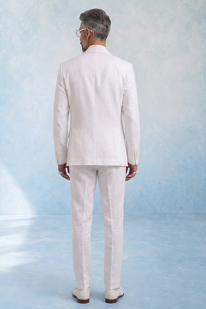 Off-White Wool Trousers by Bubber Couture at Pernia's Pop Up Shop