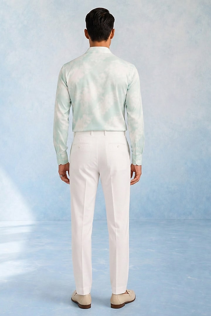 Mint Cotton Satin Tie-Dye Draped Party Wear Shirt by Bubber Couture at Pernia's Pop Up Shop
