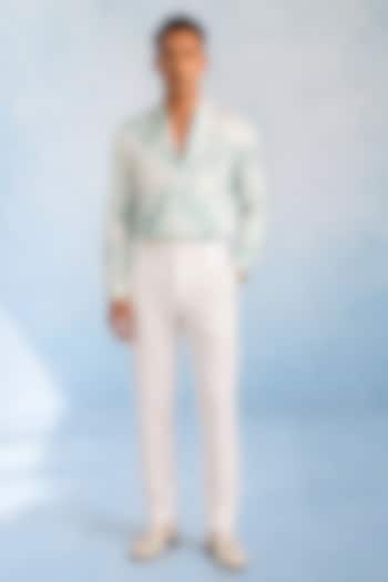 Off-White Wool Trousers by Bubber Couture at Pernia's Pop Up Shop