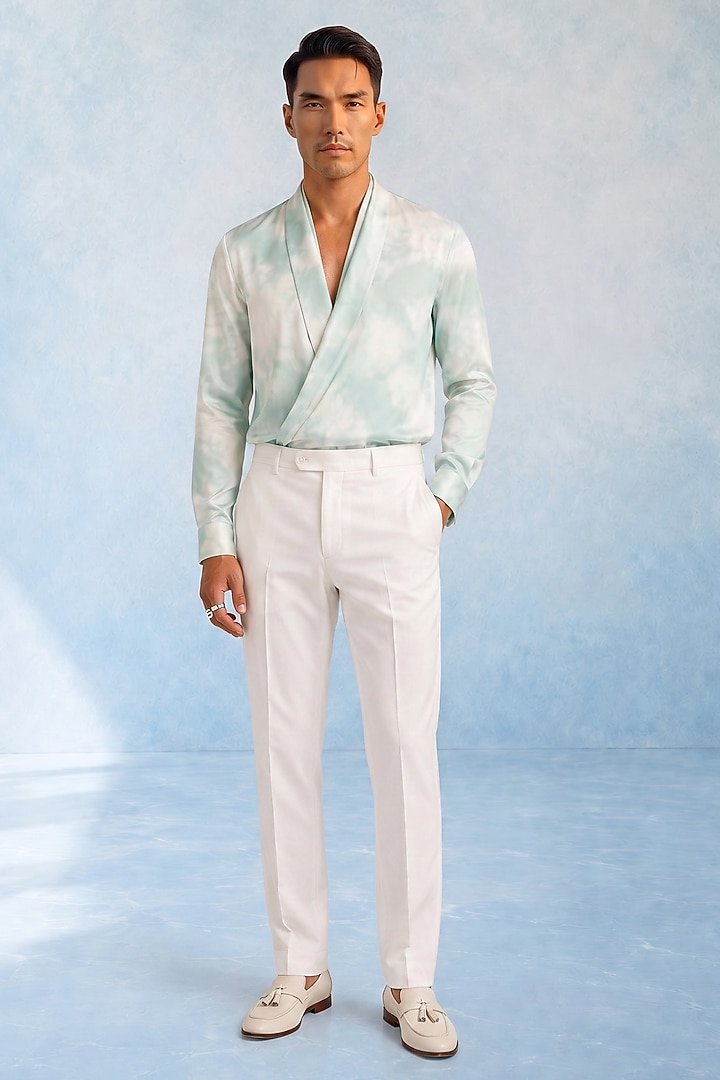 Off-White Wool Trousers by Bubber Couture at Pernia's Pop Up Shop