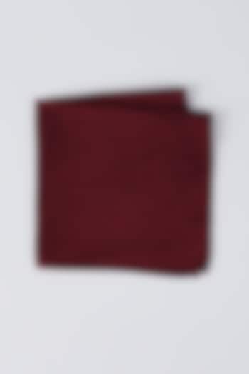 Maroon Pure Silk Pocket Square by Bubber Couture