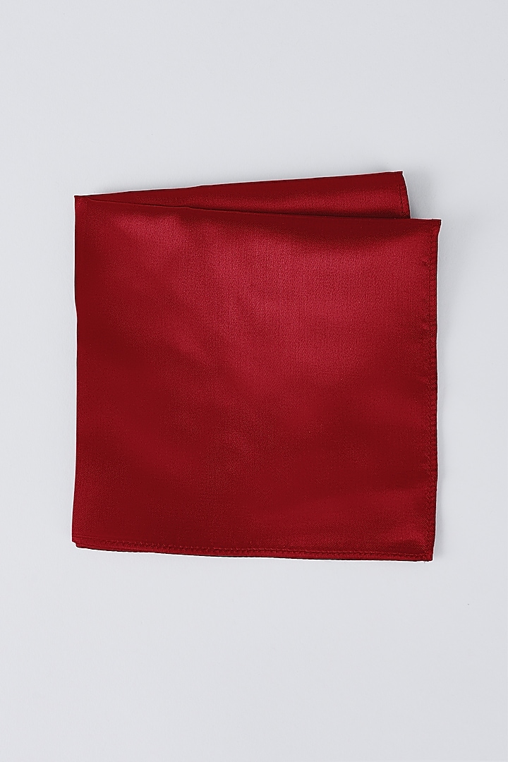 Red Satin Pocket Square by Bubber Couture