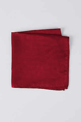 Red Pure Silk Pocket Square by Bubber Couture
