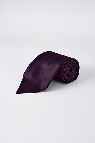 Wine Satin Necktie by Bubber Couture