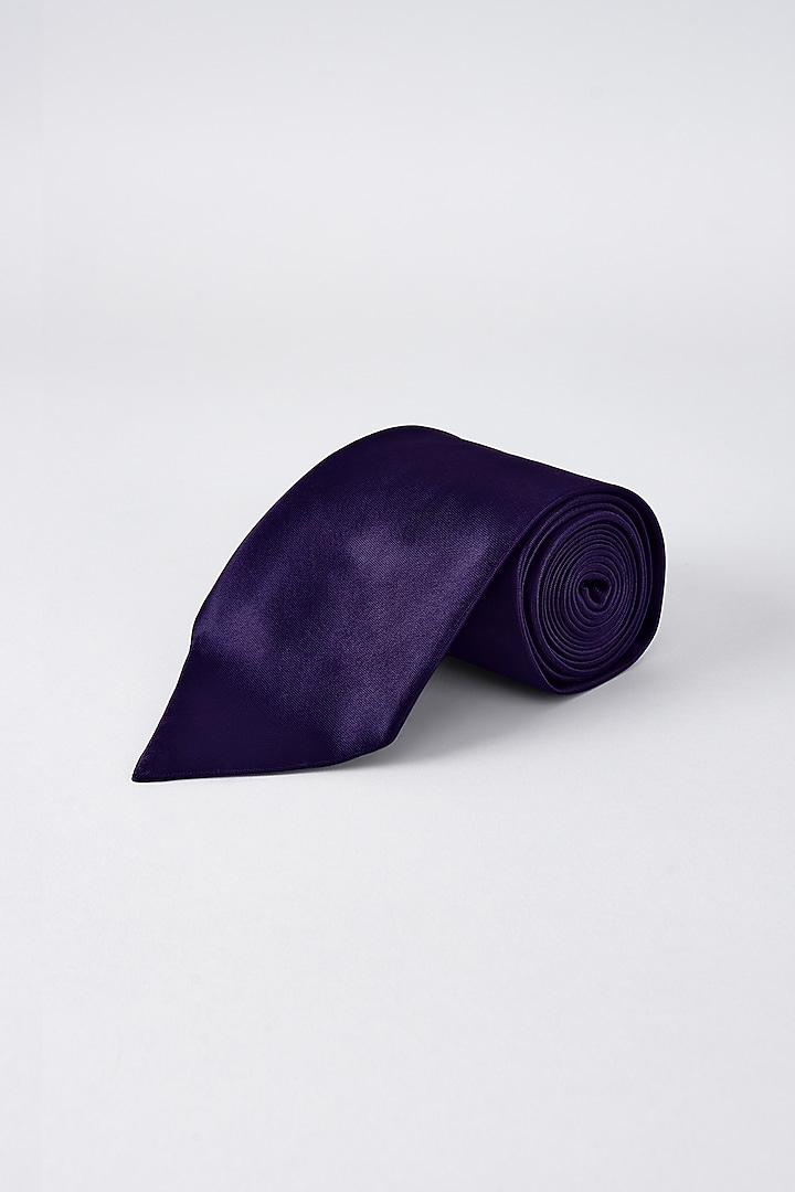 Purple Satin Necktie by Bubber Couture