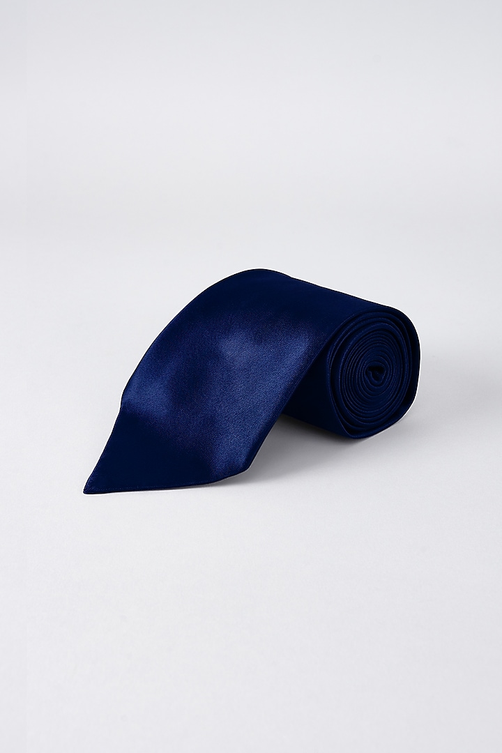 Navy Satin Necktie by Bubber Couture