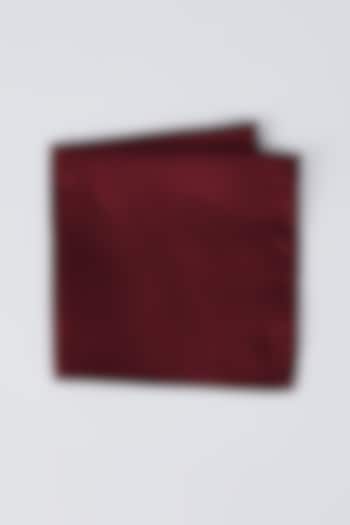 Maroon Pure Silk Pocket Square by Bubber Couture