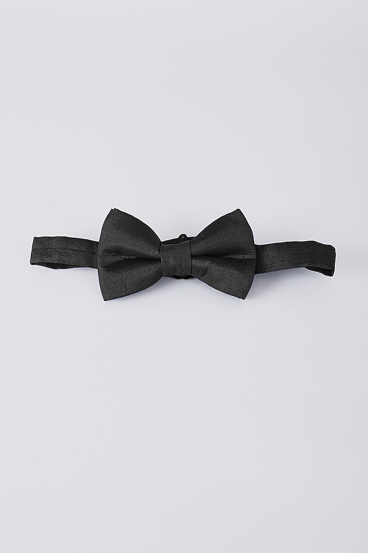 Black Pure Silk Bowtie by Bubber Couture
