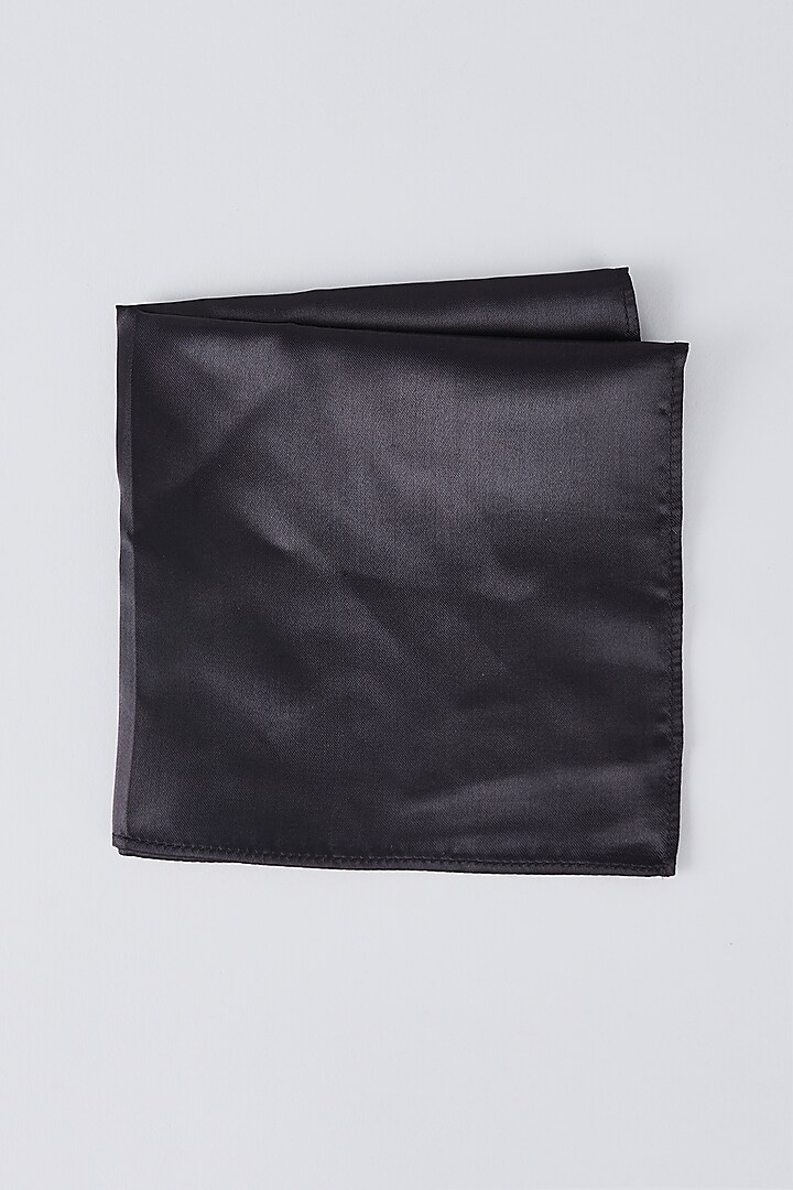 Black Satin Pocket Square by Bubber Couture