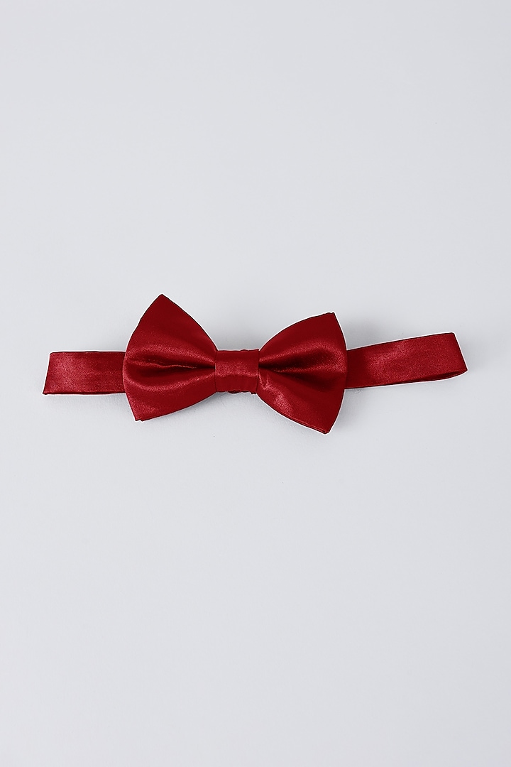 Red Pure Silk Bowtie by Bubber Couture