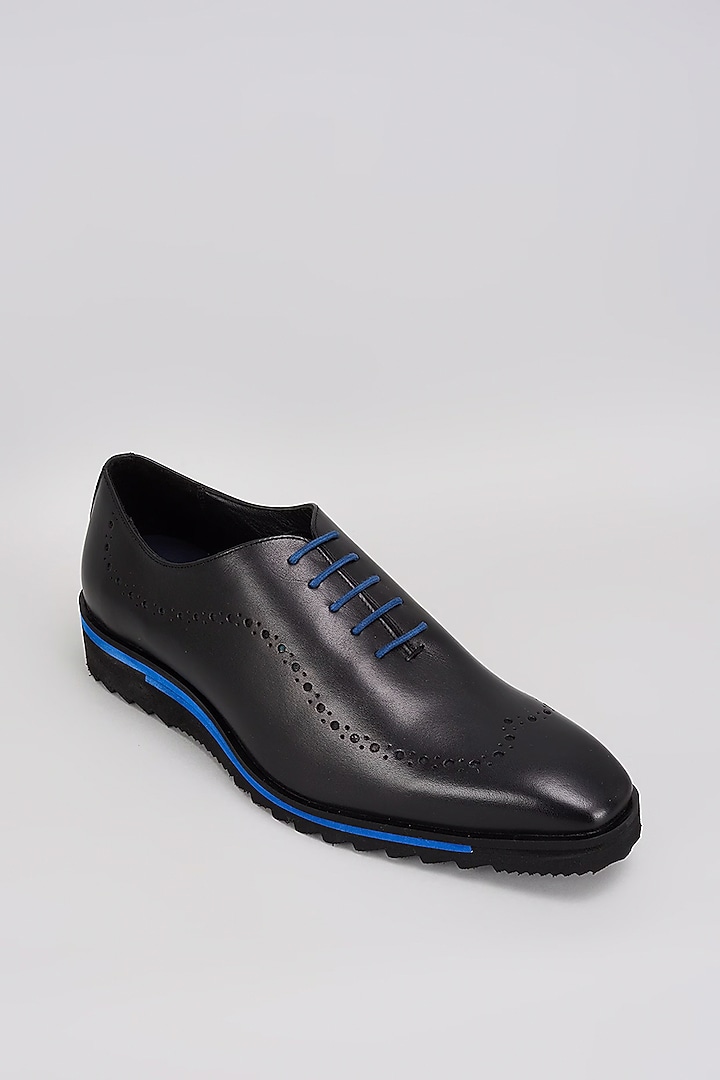 Black & Blue Premium Italian Leather Shoes by Bubber Couture at Pernia's Pop Up Shop