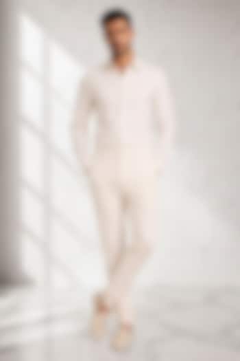 Off-White Cotton Silk Churidar by Bubber Couture at Pernia's Pop Up Shop