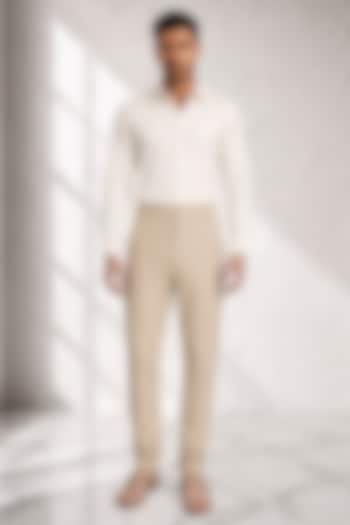 Beige Cotton Silk Churidar by Bubber Couture at Pernia's Pop Up Shop