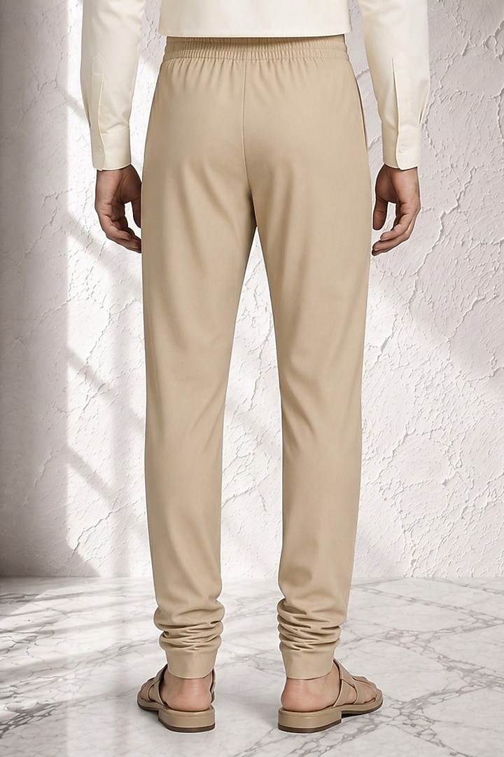 Beige Cotton Silk Churidar by Bubber Couture at Pernia's Pop Up Shop