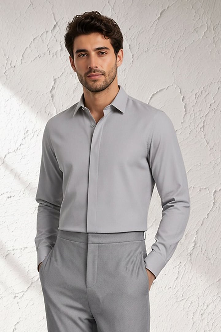 Grey Cotton Silk Churidar by Bubber Couture at Pernia's Pop Up Shop