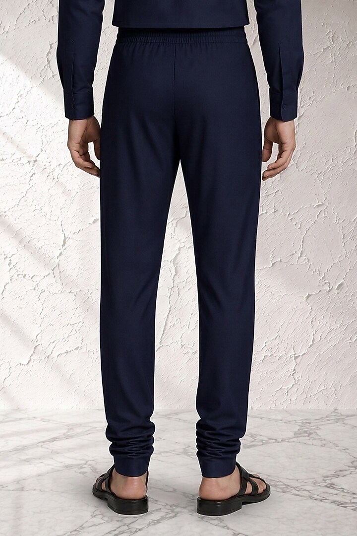 Navy Blue Cotton Silk Churidar by Bubber Couture at Pernia's Pop Up Shop