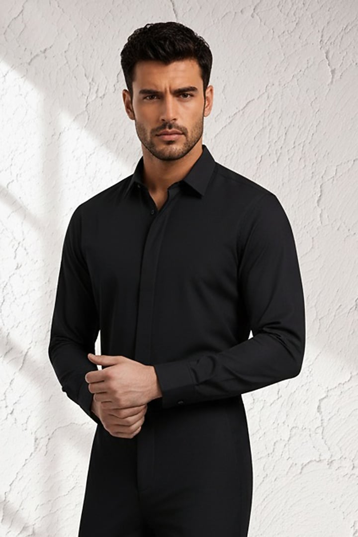 Black Cotton Silk Churidar by Bubber Couture at Pernia's Pop Up Shop