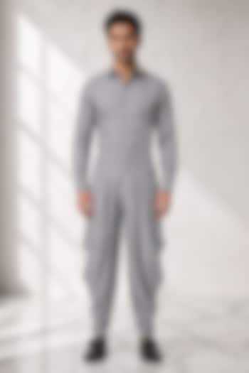 Grey Cotton Silk Dhoti Pants by Bubber Couture at Pernia's Pop Up Shop