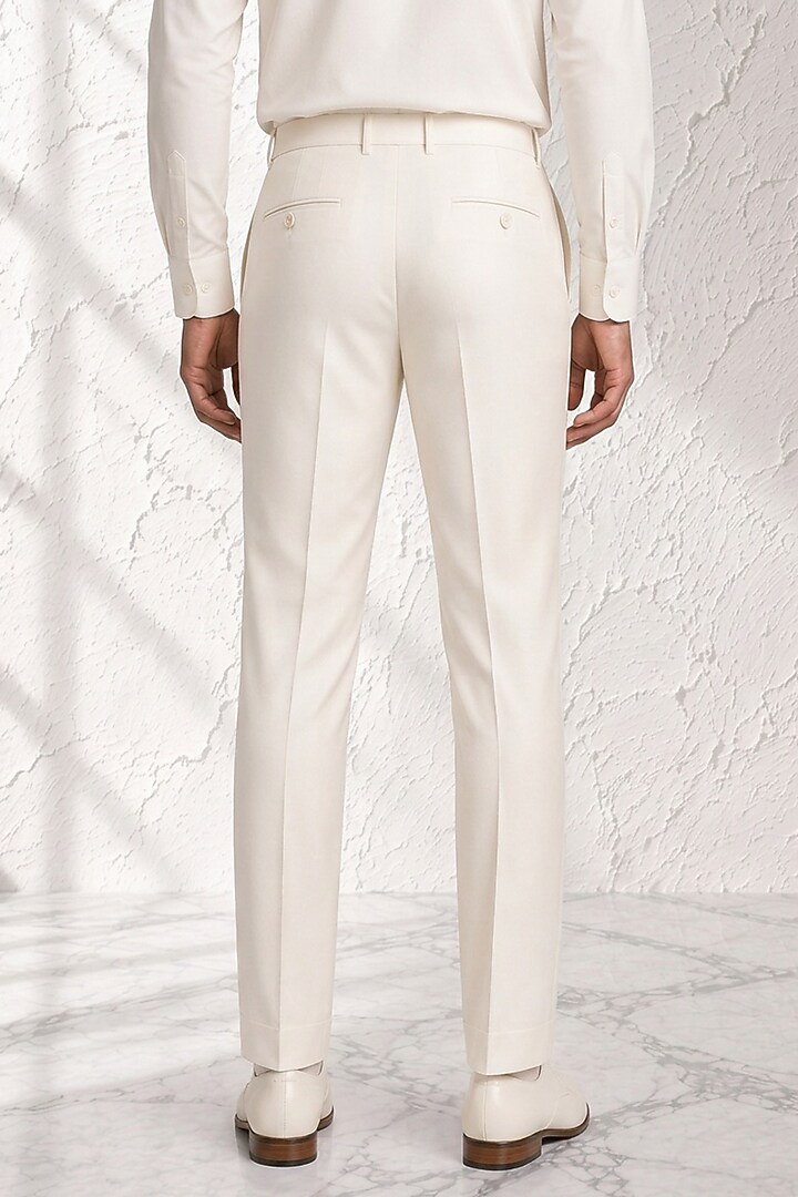 White Cotton Silk Pants by Bubber Couture at Pernia's Pop Up Shop