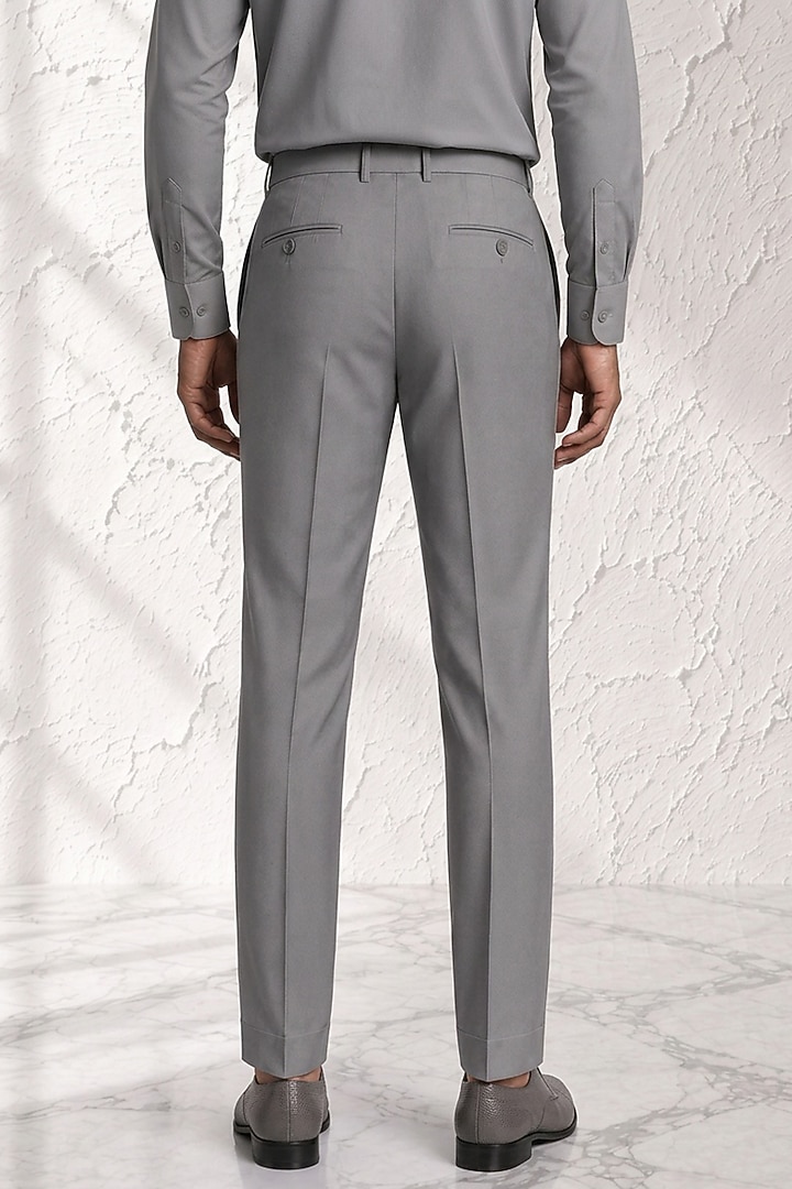 Grey Cotton Silk Pants by Bubber Couture at Pernia's Pop Up Shop