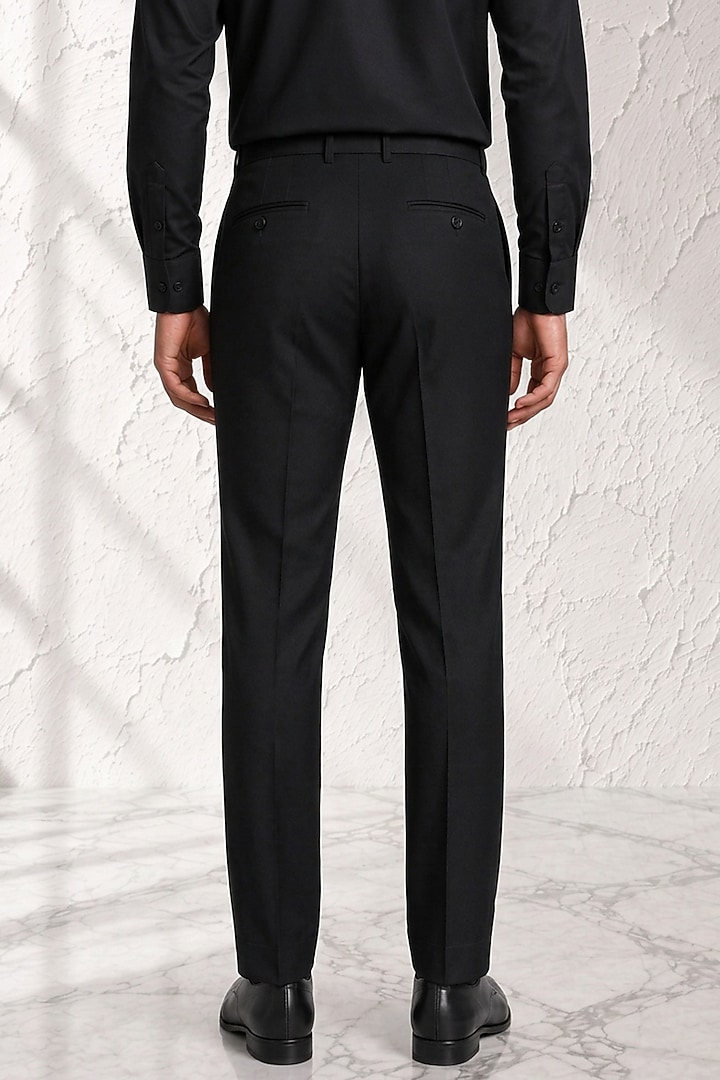 Black Cotton Silk Pants by Bubber Couture at Pernia's Pop Up Shop
