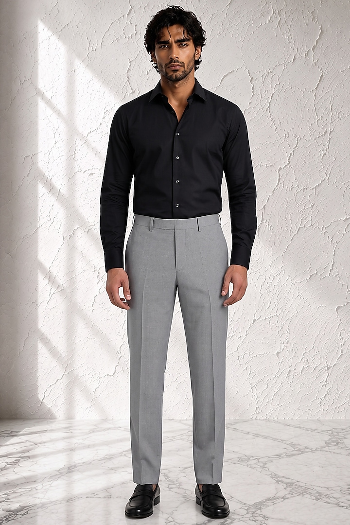 Grey Terry Rayon Trousers by Bubber Couture at Pernia's Pop Up Shop