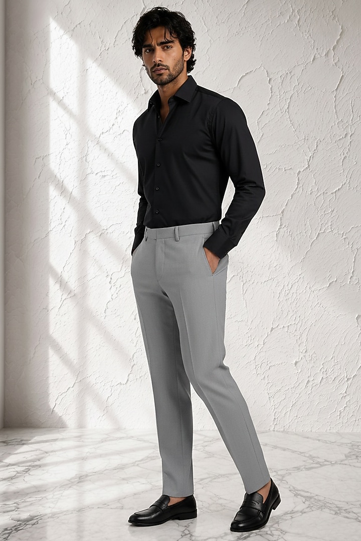 Grey Terry Rayon Trousers by Bubber Couture at Pernia's Pop Up Shop