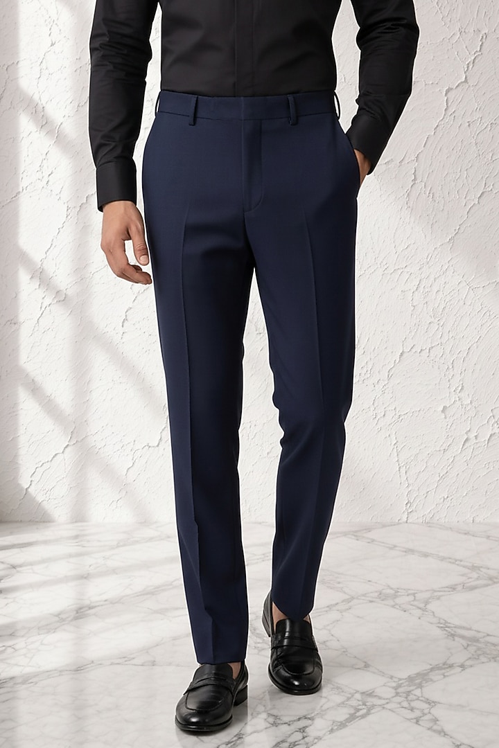 Blue Terry Rayon Trousers by Bubber Couture at Pernia's Pop Up Shop