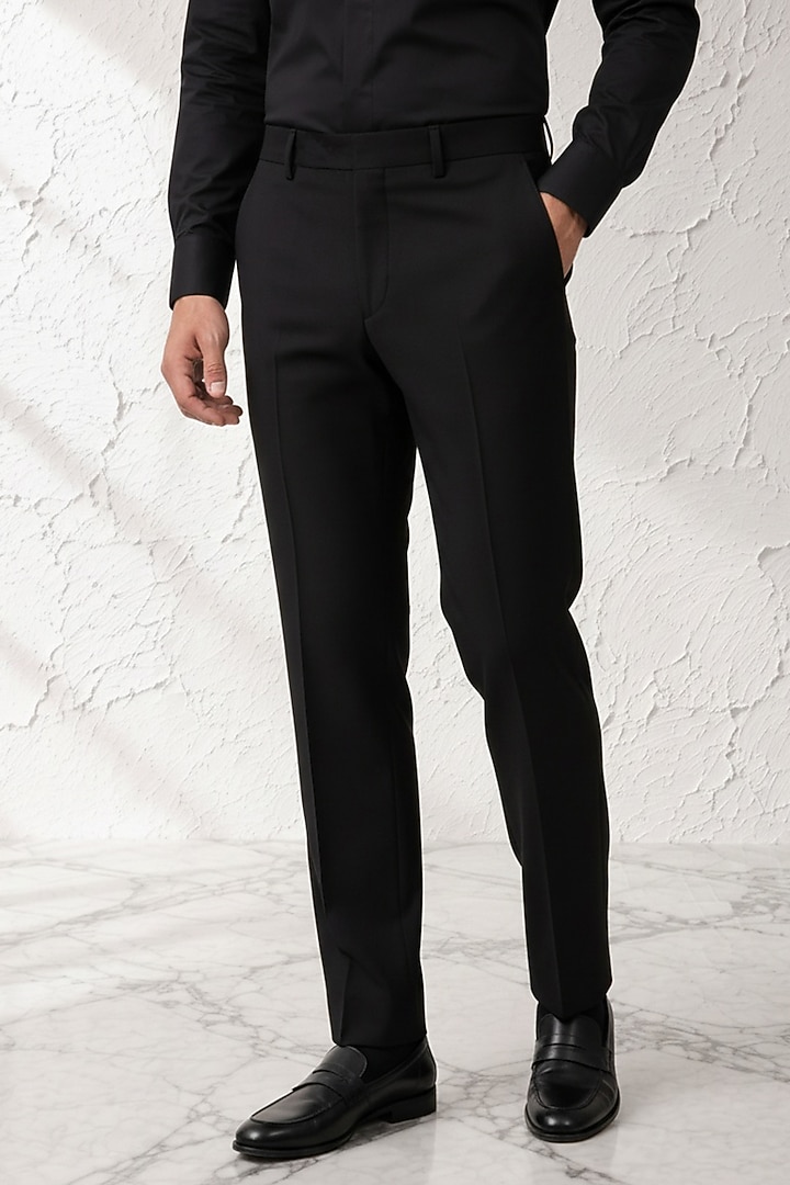 Black Terry Rayon Trousers by Bubber Couture at Pernia's Pop Up Shop