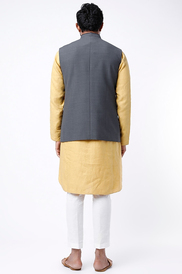 Dark Grey Suiting Bundi Jacket by Bubber Couture at Pernia's Pop Up Shop