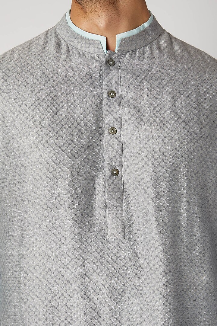 Grey Layered Shirt Kurta by Bubber Couture at Pernia's Pop Up Shop