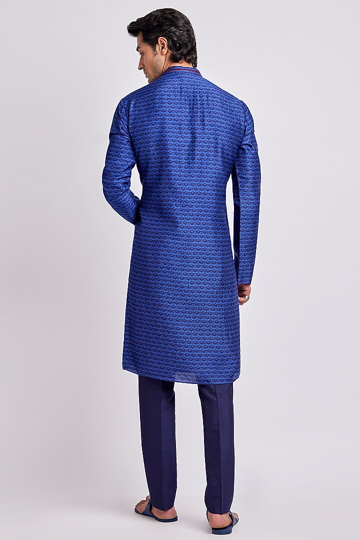 Sapphire & Cobalt Digital Printed Kurta Set by Bubber Couture at Pernia's Pop Up Shop