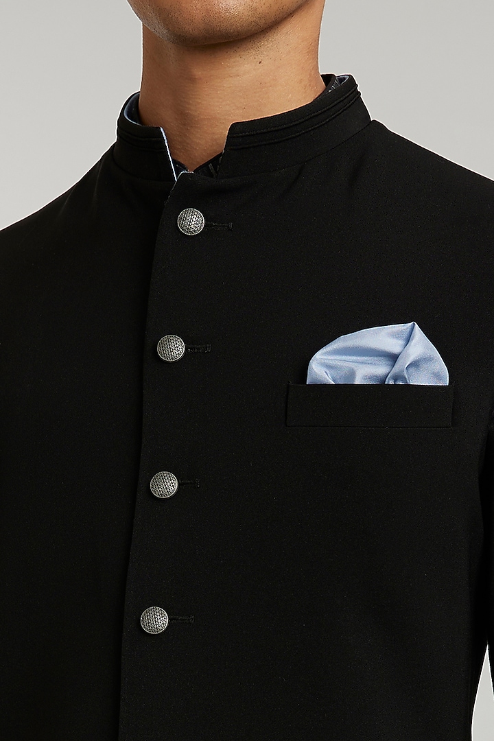 Ebony Crepe Wool Wedding Sherwani by Bubber Couture at Pernia's Pop Up Shop