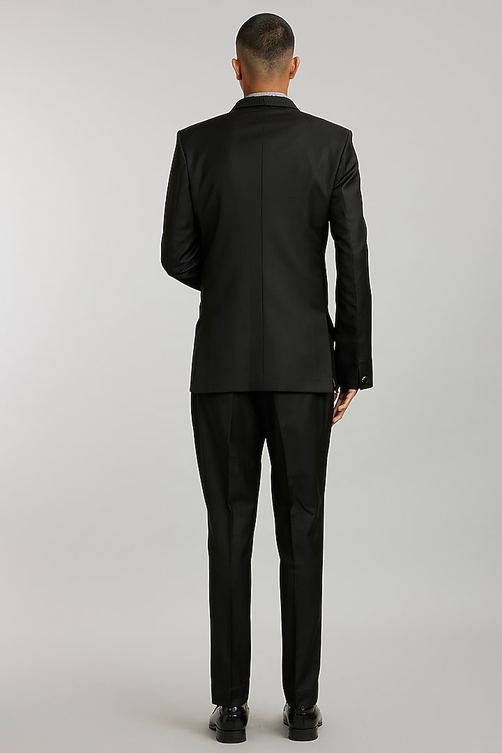 Ebony Wool Collarless Blazer by Bubber Couture at Pernia's Pop Up Shop