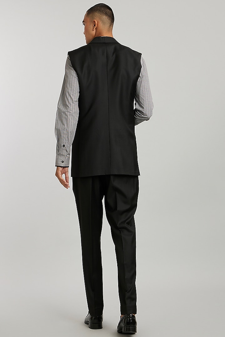 Ebony Wool Layered Bundi Jacket by Bubber Couture at Pernia's Pop Up Shop