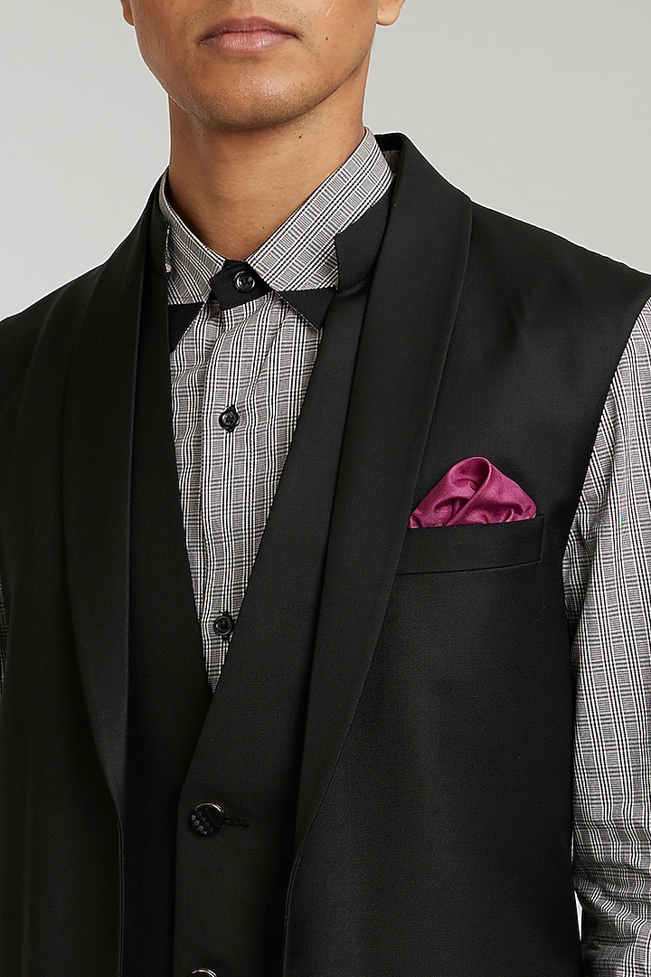 Ebony Wool Layered Bundi Jacket by Bubber Couture at Pernia's Pop Up Shop